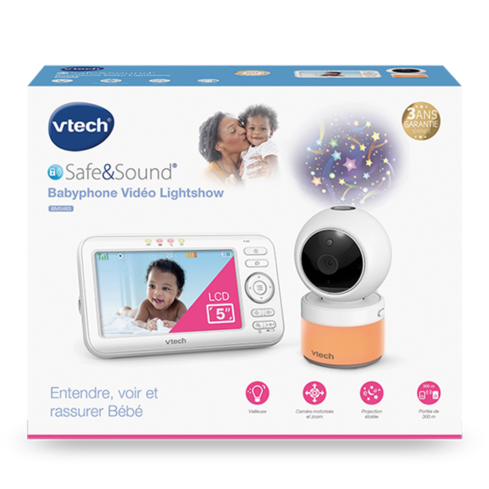 Babyphone vidéo Safe & Sound Video Clear BM3255 VTECH blanc - Vtech