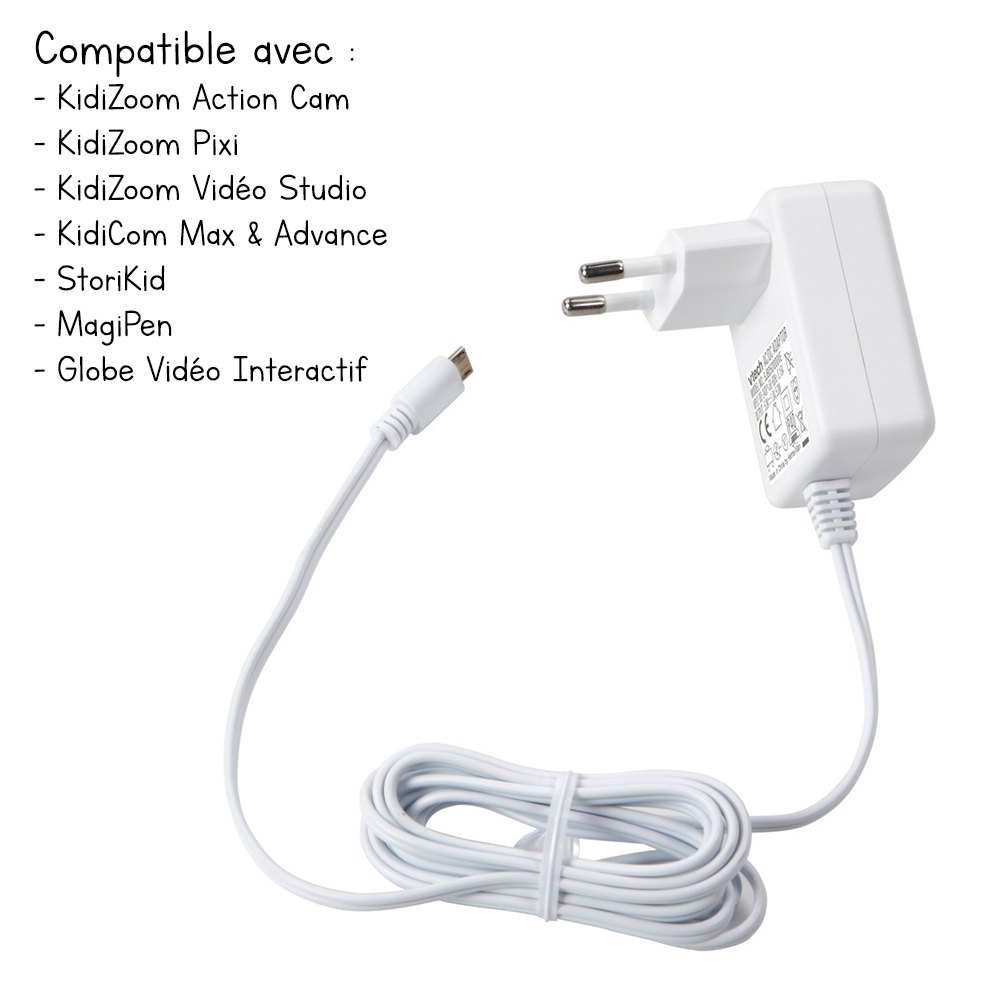 Pour Vtech Kidizoom plus Kids USB transfert de données câble de chargeur plomb blanc 