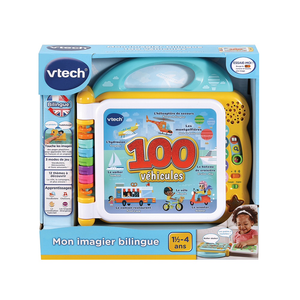 VTech - Livre apprendre anglais - Mon imagier des 100 véhicules