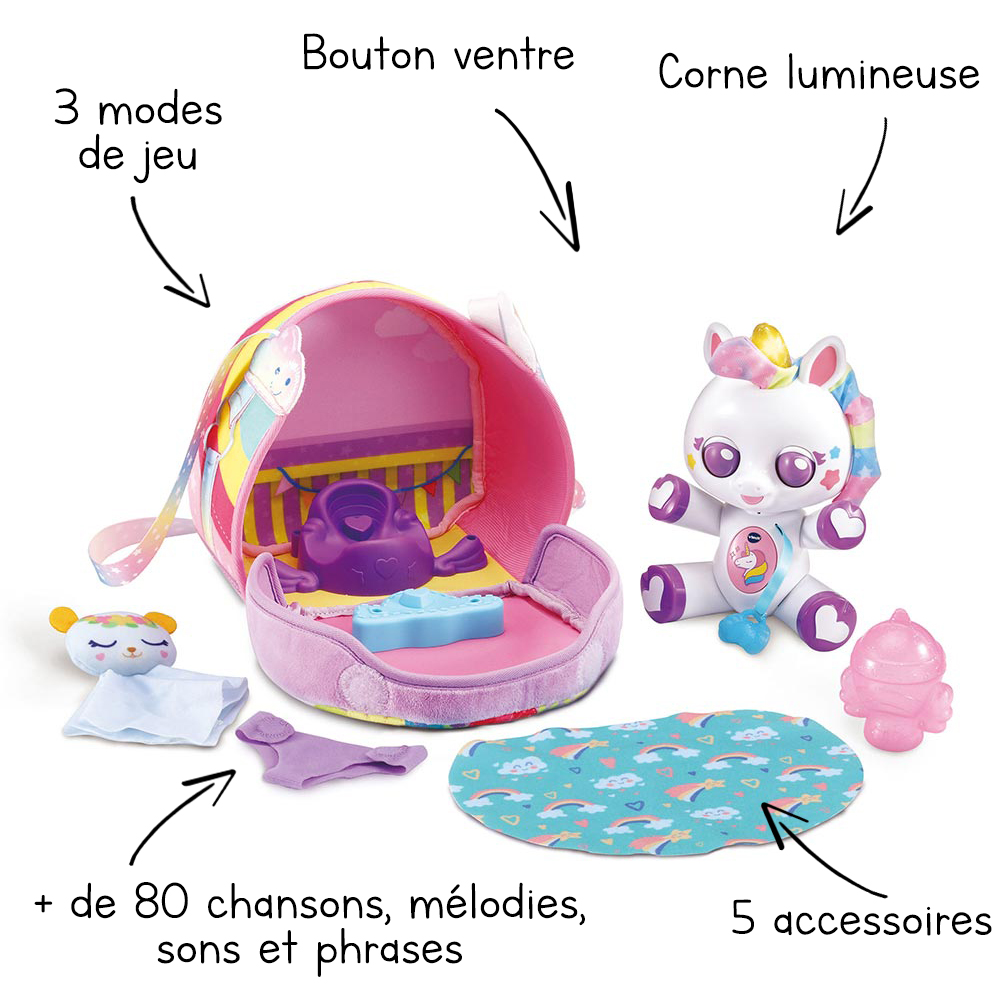 VTech - Poupée licorne - Elfie, mon bébé licorne magique
