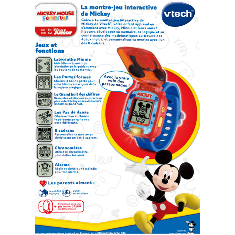 VTech - Montre pour enfant - La montre-jeu interactive de Mickey
