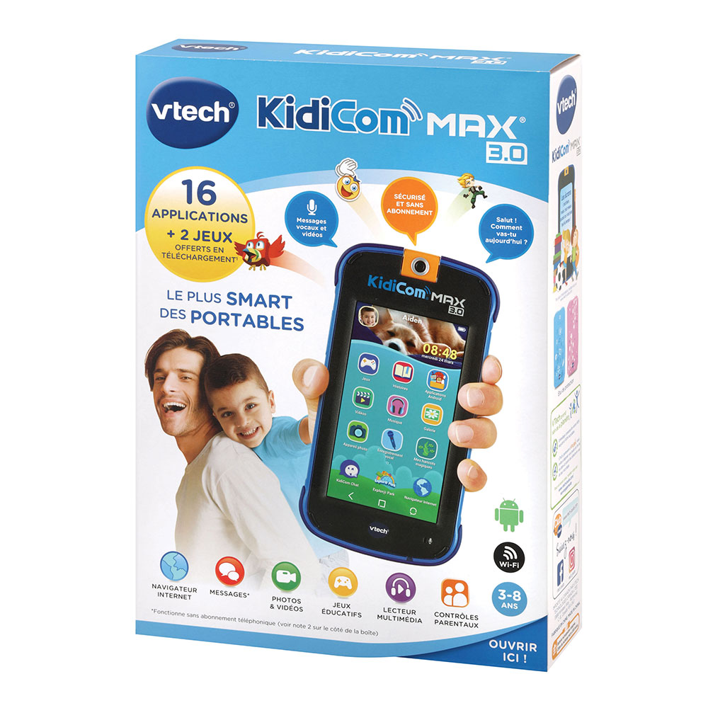 VTech - Etui de protection bleu pour portable enfant KidiCom Max 3.0 -  Advance 3.0