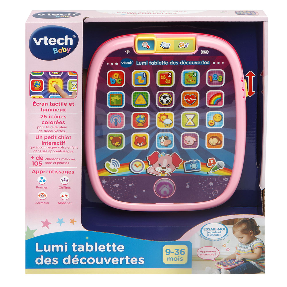 Vtech baby - tablette enfant - lumi tablette des découvertes rose