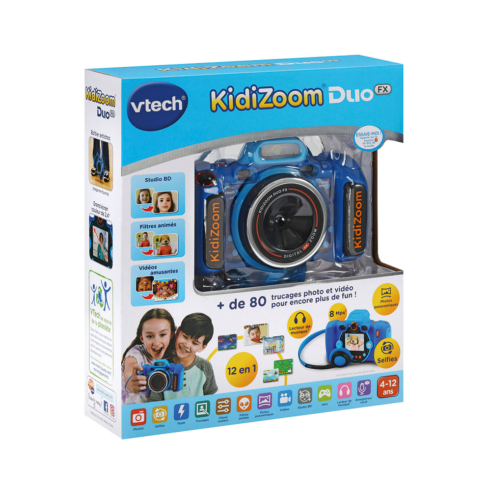 VTech - appareil photo enfant - Kidizoom Duo FX bleu