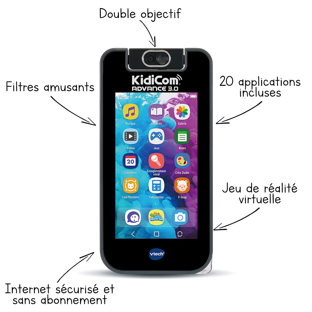 Vtech Telephone Portable Pour Enfant Kidicom Advance 3 0 Noir Vtech Telephone Portable Pour Enfant Kidicom Advance 3 0 Noir