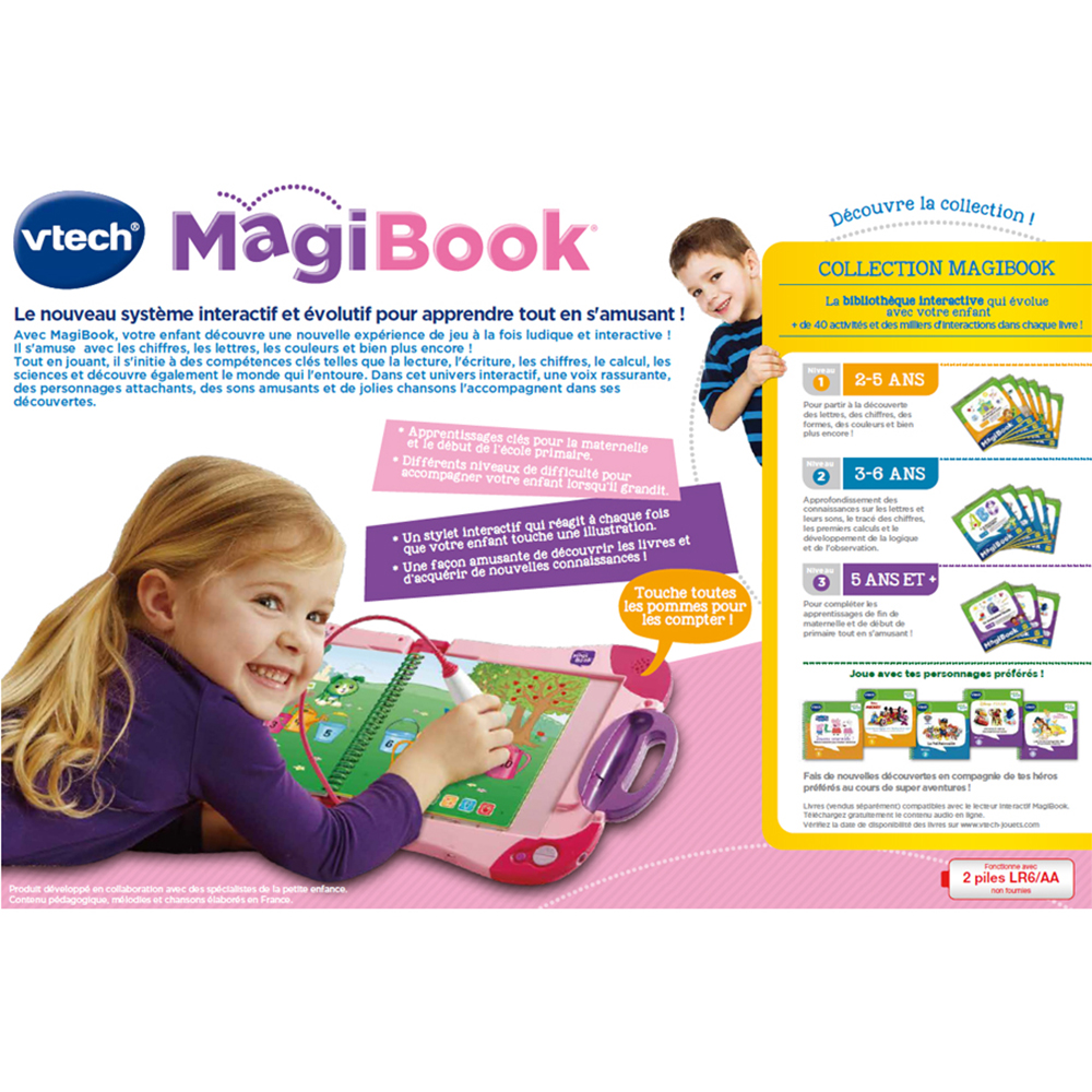 VTech - livres éducatifs interactis - MagiBook Starter Pack Rose
