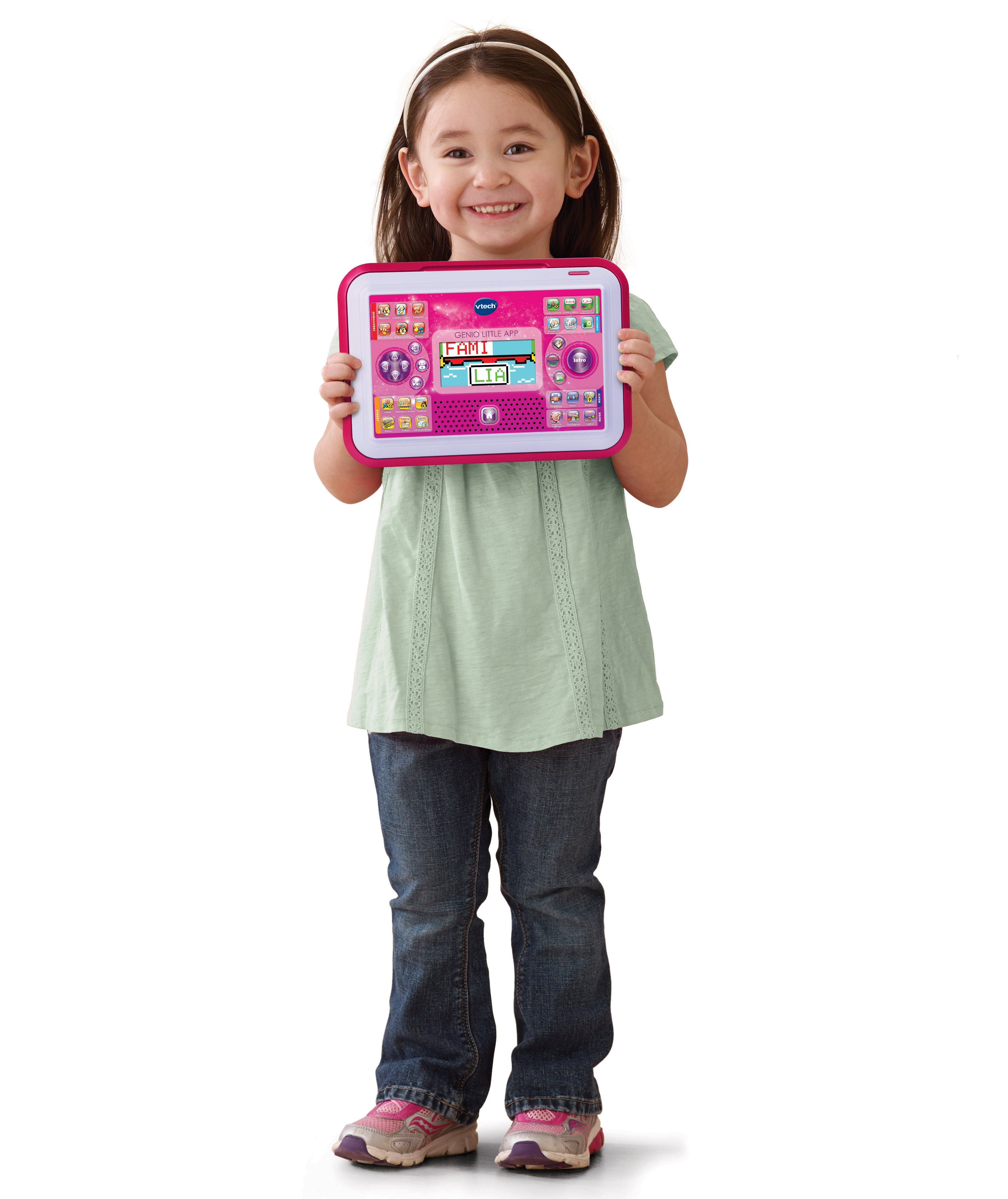 Casco Positivo límite VTech - Genio Little app rosa, ordenador tablet infantil