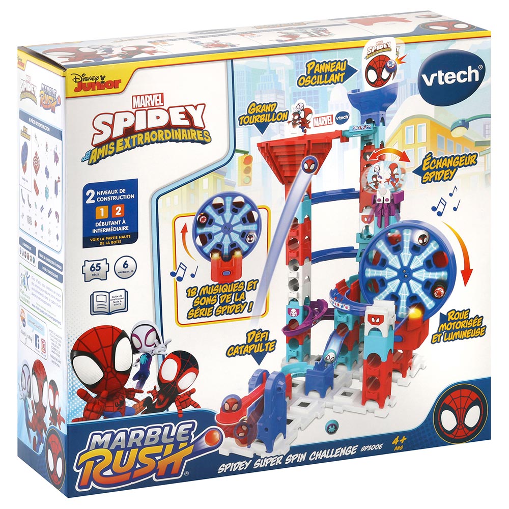 VTech - Circuit à billes enfant - Marble Rush - Spidey Super Spin Challenge